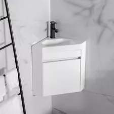 Corner Bathroom Vanity Sink Wall Mounted Combo for Small Space