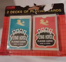 Flying Horse 808 Vintage RARE 2 Decks in Orig Pckg Made in China for Rubino Sale