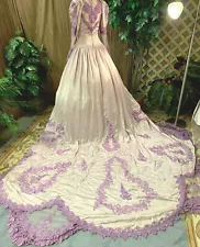 Hand Dyed Long Sleeve Purple Ballgown Renaissance Fair Halloween Costume Medium