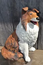 COLLIE DOG MOLD Latex Fiberglass Backing for Concrete Plaster Statue