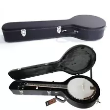 Glarry Microgroove High Quality 5-string Banjos Black Fine Leather Case Bag Blac