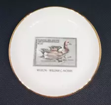 Vtg Maine Ducks Unlimited 4.25" Stamp Collectible Dish / Plate William C. Morris