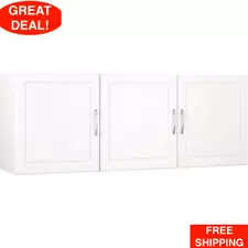 54" 3 Doors Storage Wall Cabinet Organizer Garage Laundry Room Kitchen White