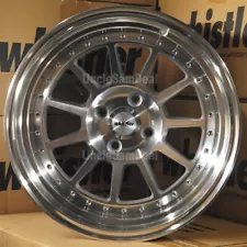 16x9 4x100 15 OFFSET WHISTLER SK11 MACHINE w/RIVET & LIP 11 SPOKES 4 WHEELS SET