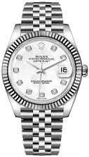 Rolex Datejust White Gold Fluted Bezel Steel Case Dress Mens Watch Buy For Sale