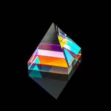 Rainbow Optical Glass Crystal Pyramid Prism Cube Prism for Decorative Education