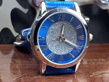 ðCROTON BLUE CRUSHED DIAMOND DIAL WRISTWATCH keeps good time WE HAVE MORE 4U2C