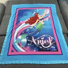 The Little Mermaid Ariel Fleece Blanket Satin Trim 48”x60”