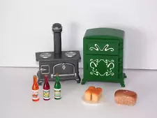 Sylvanian Families Farmhouse Country Kitchen Oven Aga Range Stove Fridge