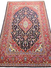 4'8" x 7'3'' Very-Fine Hand-Knotted 100% Wool Kashane Area Rug - Area Carpet