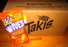 Barcel Takis Waves Intense Nacho Non-Spicy Chips 8oz Box of 12 *NEW IN BOX*