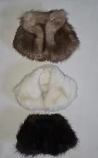 Three vintage Barbie size fur stoles. Please read description.