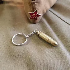 Tokarev soviet bullet keychain 7,62x25mm original casing with genuine new bullet