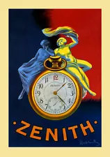 Couple Zenith Watch Clock by Cappiello Vintage Poster Repro FREE S/H in USA