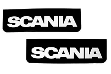 SCANIA Lorry HGV Truck Mudflaps 18 x 60cm Smooth Black PVC Mud Flaps White Text