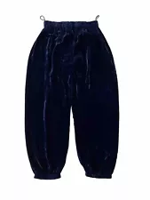 Forte Forte Blue Navy Velvet Pants Cuff XS/S silk Harem/jogger Lounge $800 GUC