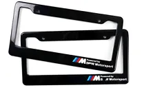 Black M Style License Plate Frames For BMW 2 pcs Set (For: BMW M135i)