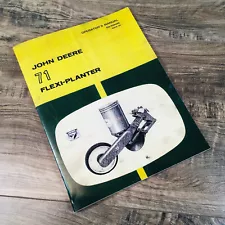 Operators Manual For John Deere 71 Flexi-Planter Plate Type Seed Planter Owners