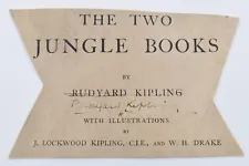 Rudyard Kipling, Autograph Signature Clipping, English Author of the Jungle Book