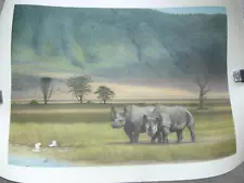 Dennis Curry Original Mylar Lithograph" Companions of Ngorongoro"