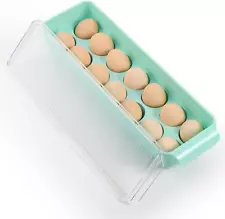 Egg Container for Refrigerator，Plastic Egg Holder 14 Count，Egg Storage Container