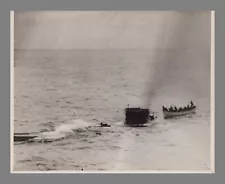 WW2 US Military Photo Rescue Boat Going to Submarine