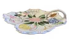 Blue Ridge China Southern Potteries W/Handle Leaf Dish Hand Painted 10” Long