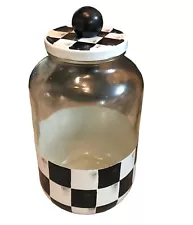 Glass Gallon Jar and Lid Wood Knob Gloss Sealed Artist Created