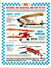 Sig Biplanes Liberty Smith Skybolt RC Airplanes Print Ad Ephemera Wall Art Decor