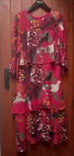 Biba Red Floral Bird Peacock Summer Ruffle Party Dress 12 - Vintage Vibes. SALE