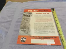 Viking Garden Tractor Sales Brochure Literature Walk Behind Great Condition!