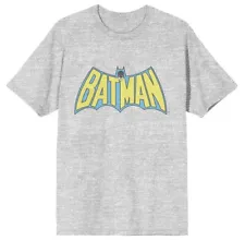 Batman Classic Cape Logo TV Series Retro Unisex T-shirt Gray Sz L New With Tags