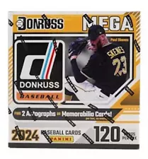 NEW 2024 Donruss Baseball (Mega Box) 2 Autographs or Memorabilia Cards (1 Box)