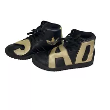 Jeremy Scott for Adidas Sneakers Mens Size 9 Black Gold Letters Trainers Rare