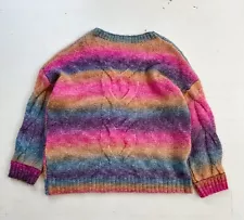 Vintage Rianbow Mohair Knit Sweater XL