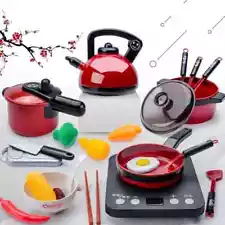 Kitchen Toys Set For Kids Cooking Cutting Fruit Cooking Kitchen Utensils 51 pcs