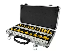 24 Piece EDM ROUTER BIT SET - 1/4" Shank Tungsten Carbide Edges in Aluminum Case