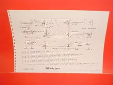 1962 DODGE LANCER 170 770 GT HARDTOP COUPE SEDAN WAGON FRAME DIMENSION CHART