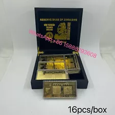 16pcs/box big size zimbabwe 100 Trillion dollars gold bar bullion for collection