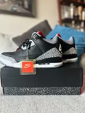 Air Jordan 3 Retro OG – Black, Fire-Red Cement Grey – Men’s Size 12