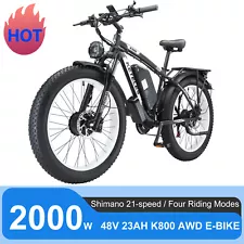 KETELES 2000W E-Bike K800 Electric Bike 26" FatTire 48V/23Ah Dual Motor 35MPH US