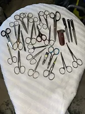 VTG Lot Of 27 Scissors Clippers Embroidery Files Tweezers Italy Germany Brazil!