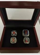 Boston Red Sox - 4 World Series Ring Set With Wooden Display Box.. Ortiz Pearce