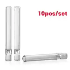 10pcs Thick Glass Tobacco Glass Pipe Reusable One Hitter Smoking Tube Pipe 105MM