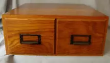 New ListingAntique & Vintage Stunning OAK 2-DRAWER FILE CABINET Adustable lever Refinished