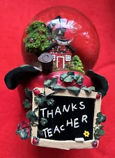 ð NEW “Thanks Teacher” Schoolhouse Snow Globe Apple Music Box Gift For Teacher