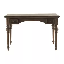 Durable Antiqued Brown Teak Provencial Writing or Computer Desk