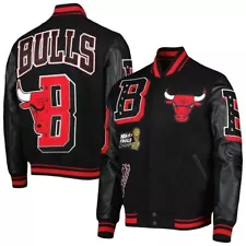 Men Black Standard Chicago Bulls Mash Up Varsity Jacket | FAST SHIP | USA RETURN