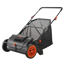 VEVOR Lawn Sweeper Push Leaf Grass Collector 21" 3.5 Cu. Ft. Capacity Adjustable