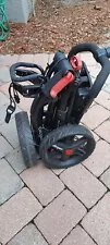 Golf pull push cart trolley CLICGEAR 3 wheels, brake, umbrella stand, very...